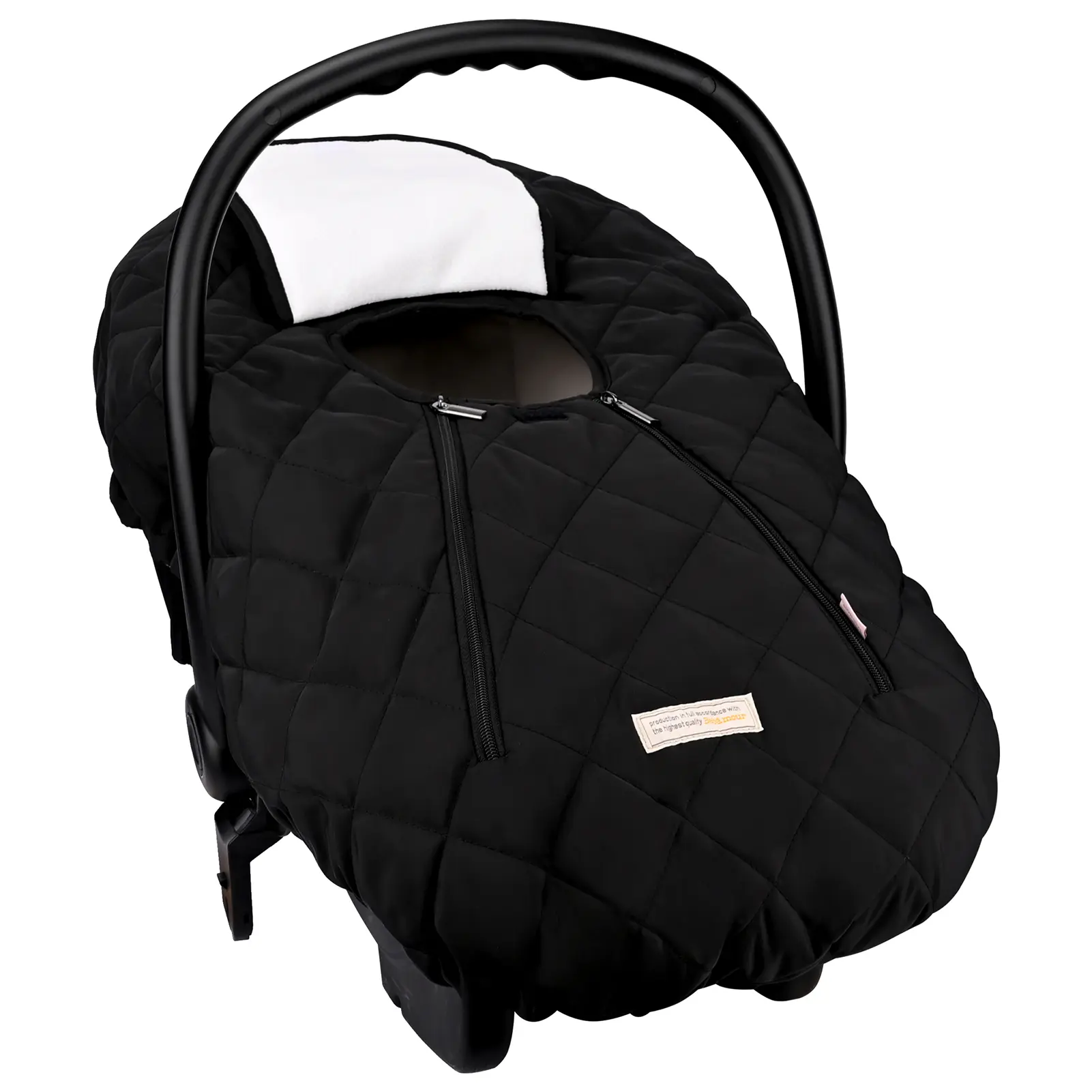 BEBAMOUR Universal Baby Car Seat Cover - Winter Cold Weather Travel Shield, Warm Cozy Car Seat Accessories for Newborns (Black), Car Accessories