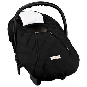 Bebamour Car Seat Cover for Babies Winter - Baby Car Seat Covers Universal Cold Weather Shield,Warm and Cozy Carseat Covers (Black)