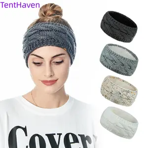 2026 hair accessories for foreign trade, autumn and winter with added velvet yarn, knitted headband, sports headband, ear protector, European and American 12 colors