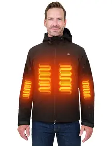 ANTARCTICA GEAR Heated Jacket for Men Winter Coat with 12V 16000mAh Battery Pack, Soft Shell Heating Hood Jacket