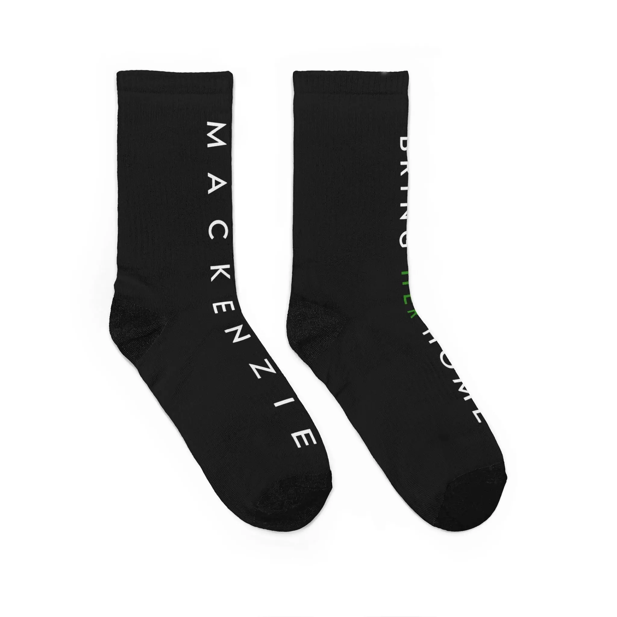'Bring her Home' Black Crew Socks