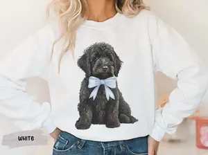 Labradoodle Mama Sweatshirt - Cute Girly Black Doodle Lover Crewneck, Gift for Dog Mom or Breeder Cotton Fabric