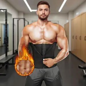 Men's 3-Row Waist Trainer Sauna Belt Gym Workout Support Breathable Compression Belly Shaper for Enhanced Performance Ideal for Gym Enthusiasts Exercise Waistband Fitness Accessories Sports Training Straps Adjustable Straps