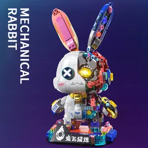 3D Mechanical Rabbit Building Blocks STEM with light- 1377 Pieces Creative DIY Toys for Kids - Durable Educational Set - Perfect Birthday Gift for Boys & Girls - Fun Home Decor & Party Favors Christmas Halloween