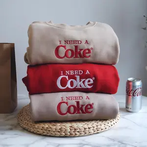 Embroidered I NEED A COKE Sweatshirts, Trendy Sweatshirt, Diet Coke Bottles, Gift for Diet Coke Lover, Soda Gift Crewneck