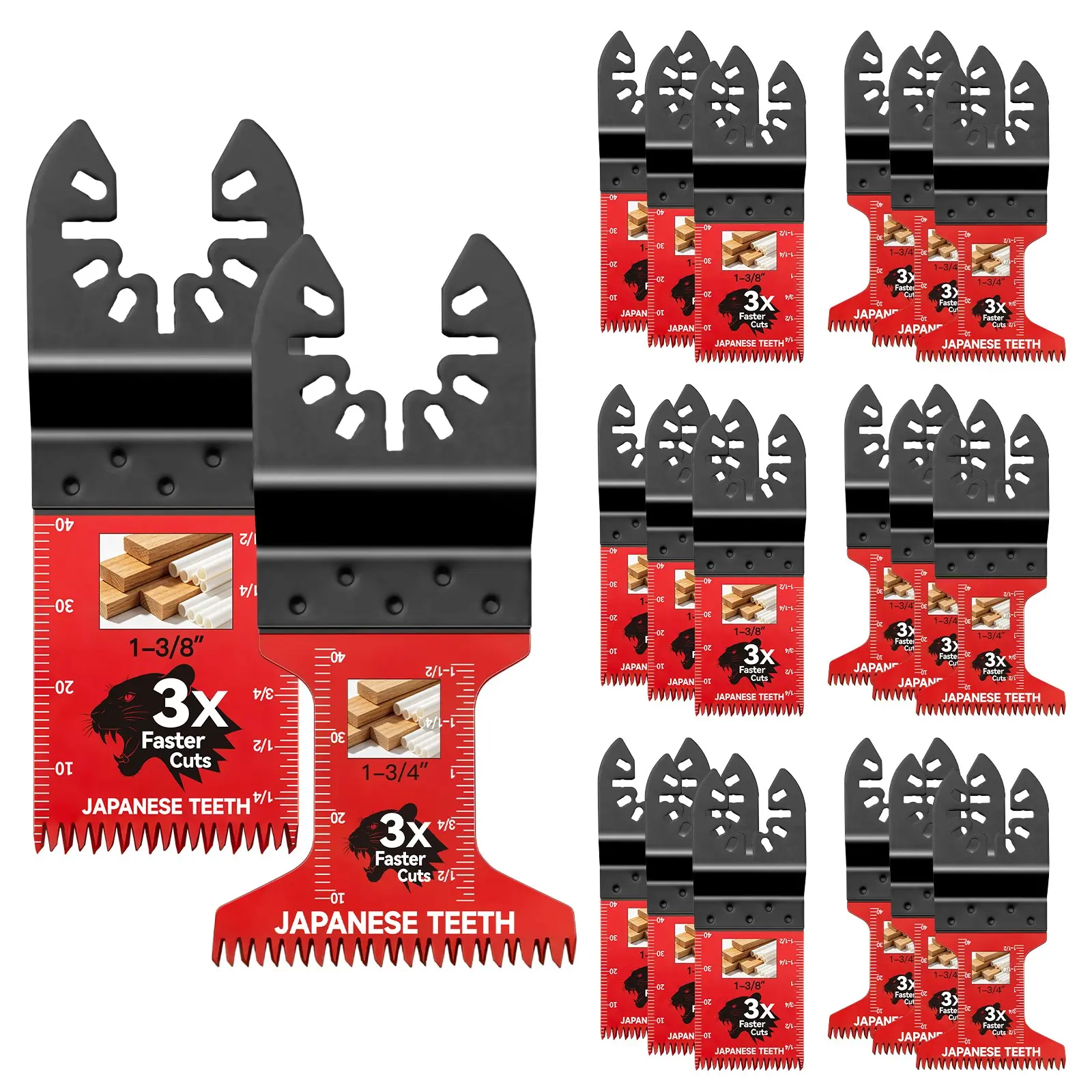 10/20 Pcs Oscillating Multitool Blades, Durable Fast-Cutting Saw Blades with Japanese-Tooth Design, Compatible with Major Brands
