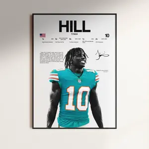 Tyreek Hill Poster, NFL Wall Print, Football  NFL Poster Print, Sports Decor, Miami Dolphins Poster, NFL Football Gift