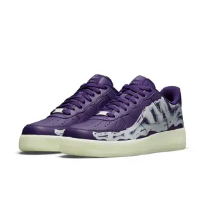 Nike Air Force 1 Low '07 QS Purple Skeleton Halloween (2021) Men's CU8067-500 New