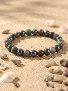 Natural African Bloodstone and Turquoise Beaded High Quality Bracelet, Unisex Casual Hand Chain, Random Color and Quantity, All Seasons Wear