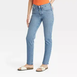 Women's Mid-Rise 80's Slim Fit Jeans - Universal Thread Light Wash 0