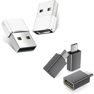 USB to USB C Adapter 2 Pack,USB C Female to A Male OTG Charger Type C Converter with USBC Male to USB A 3.0 Female OTG Adapter,Type C Thunderbolt 3/4 Converter for  15