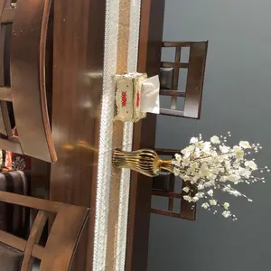 Natural Burlap Boho Table Runner 72" x 12" Macrame Table Runner Farmhouse Style Modern Farmhouse Decor Rustic Woven Cotton Fabric