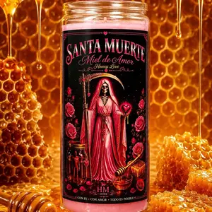 Honey Love Sweetening Candle (Santa Muerte Miel de Amor) – Prepared 14-Day Candle