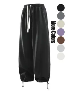 Men's Solid Drawstring Waist Pocket Jogger Pants, Casual Comfy Loose Trousers for Fall & Winter, Men's Bottoms for Daily Wear