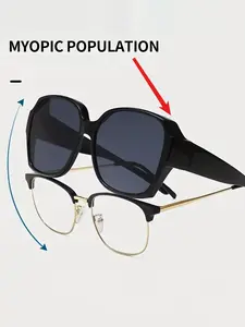 Over Glasses Sunglasses, Women Men Polarized Sunglasses, UV400 Over Prescription Glasses, Square Wear Over Driving Sunglasses, Modern Trendy Sunglasses, Trendy Styling Sunglasses