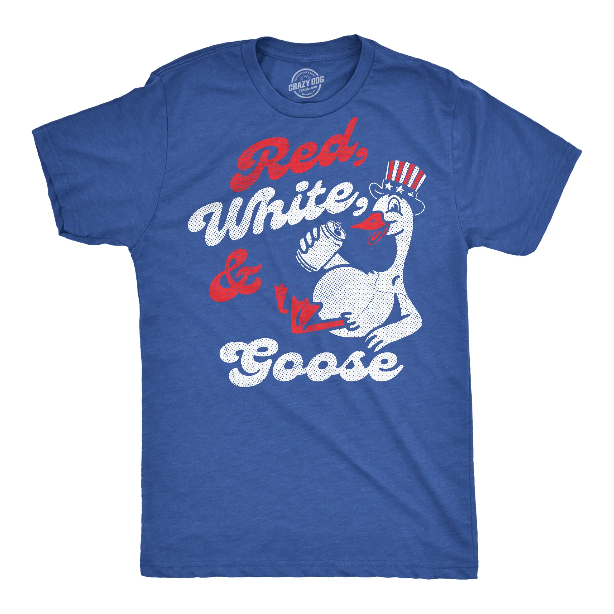 Mens Funny T Shirts Red White and Goose Sarcastic Fourth Of July Graphic Novelty Drinking Tee for Men Mens Funny T Shirts Cool Vintage Fashion T-Shirt Gift Classic Menswear Patriotic Apparel for Men Funny Royal -