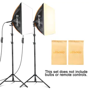 15.75"X15.75" Softbox Lighting Kit for Studio Photography And Video, Excluding Daylight Bulbs - Provides Immediate Brightness with Energy Efficiency for Ongoing Lighting, Ideal for Portraits And Product Shots, Professional Configuration
