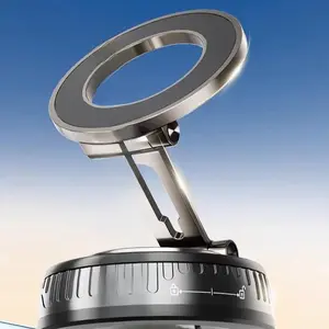 Universal Magnetic Car Phone Holder Strong Vacuum Suction Cup Mount for All Smartphones & Vehicles Foldable Design Works on Dashboard Gym & Bathroom Mirrors