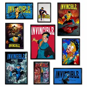 Cool Invincible Anime Poster Canvas Print - Superhero Comic Book Wall Decor for College Dorm, Modern Bedroom & Apartment Aesthetic Wall Art