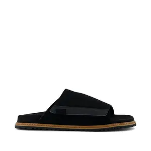 Danilo Slide Sandal Black Perforated Suede