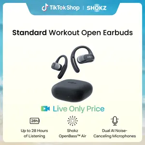 【Live only】SHOKZ OpenFit Air - Open-Ear Headphones, True Wireless Earbuds, Water Resistant, Comfortable, Secure Earhooks for Daily Use