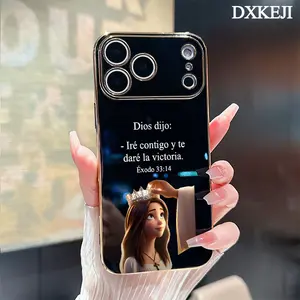 Electroplated Phone Case for iPhone 17 15 Pro Max Air 16 14 Plus 13 12 11 Crown Girl Soft TPU Silicone Dirt-proof Easy to Clean Soft Cover Gift