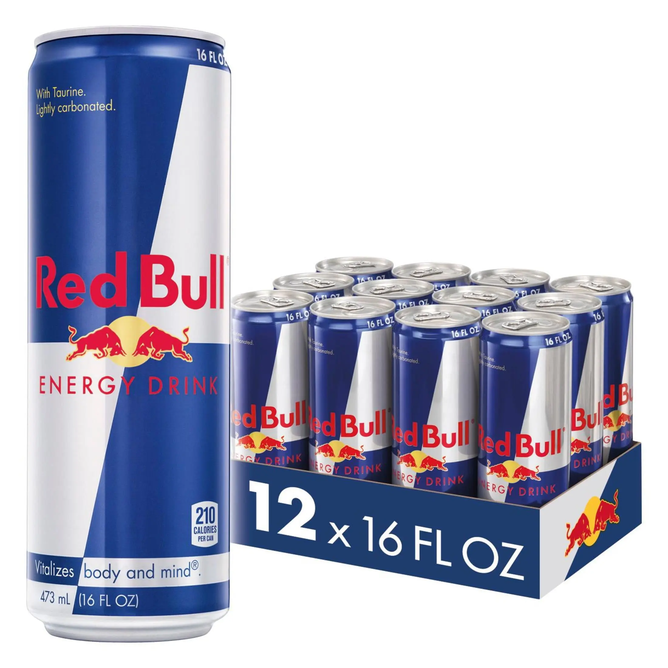 Red Bull Energy Drink, 16 fl. oz. Can, Pack of 12 Cans