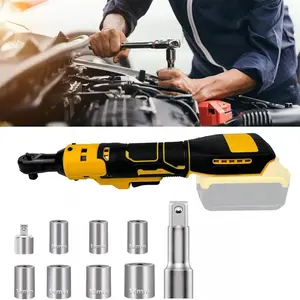 Upgrade to Cordless: Ratchet Wrench for DeWalt 20V Battery (Tool Only) | Variable Speed Trigger for Delicate or Heavy Duty Tasks | 8-Piece Metric Socket Set – DIY & Pro Use