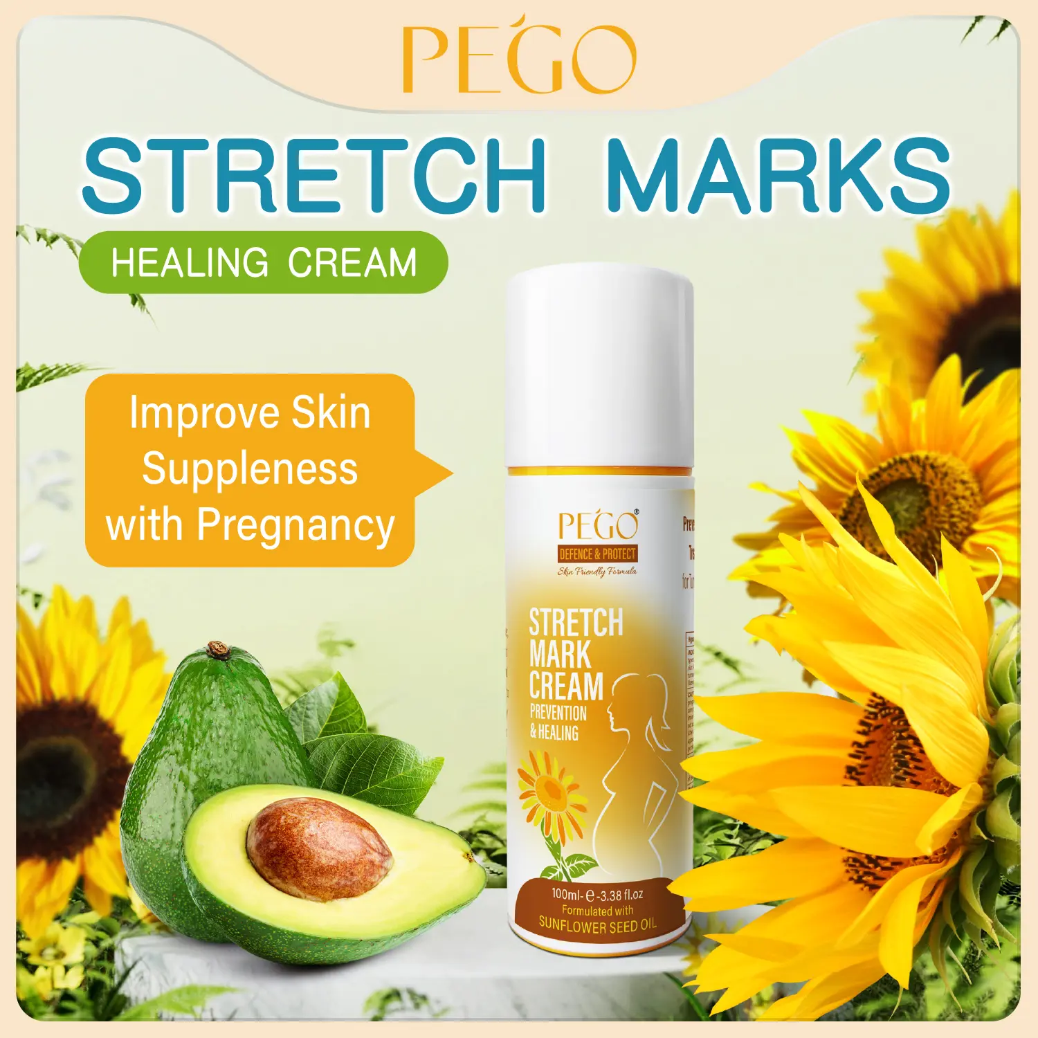 Pregnancy Stretch Mark Repair Cream, Prevents and Repairs Stretch Marks, Prenatal & Postpartum Skincare, Natural Maternity Oil, Hypoallergenic, 3.38oz