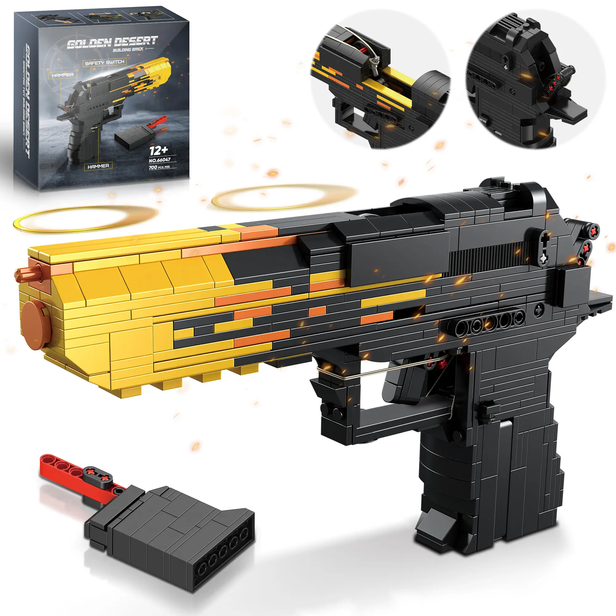 TOKMOC Rubber Band Golden Classic Model Toy Building Block Set,STEM DIY Rubber Band Assembling Toy,Collecting Building and Gifting Model for Adventure