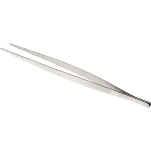 18-8 Stainless Chef Plating Tongs, Straight Tip, 11-3/4 Inch