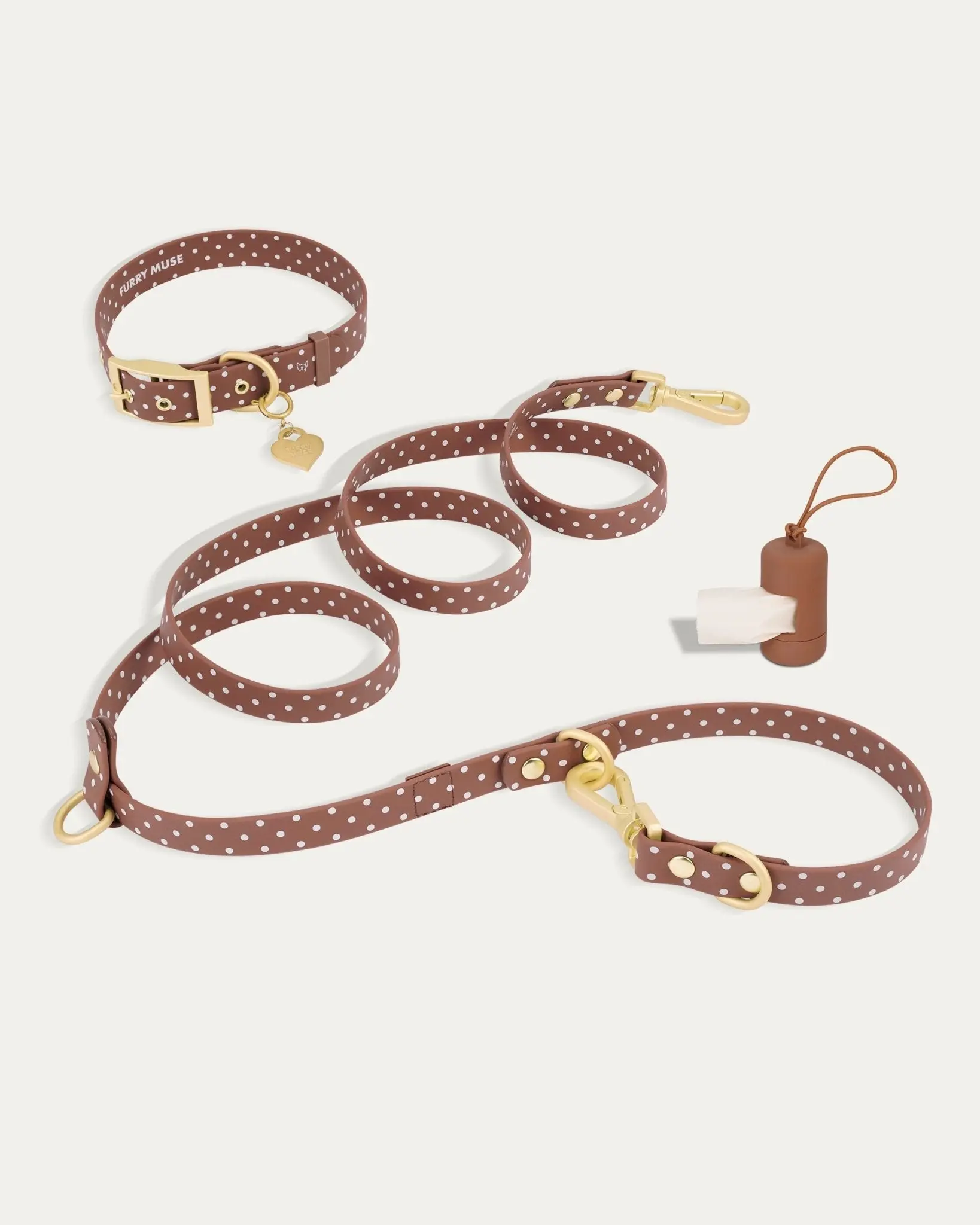 Wander! Collar Kit - Cocoa Polka Dot Wander! Collar Kit - Cocoa Polka Dot