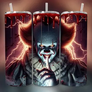 Pennywise 20 oz Tumbler - BPA Free, stainless steel, Leak proof, durable, with clear lid