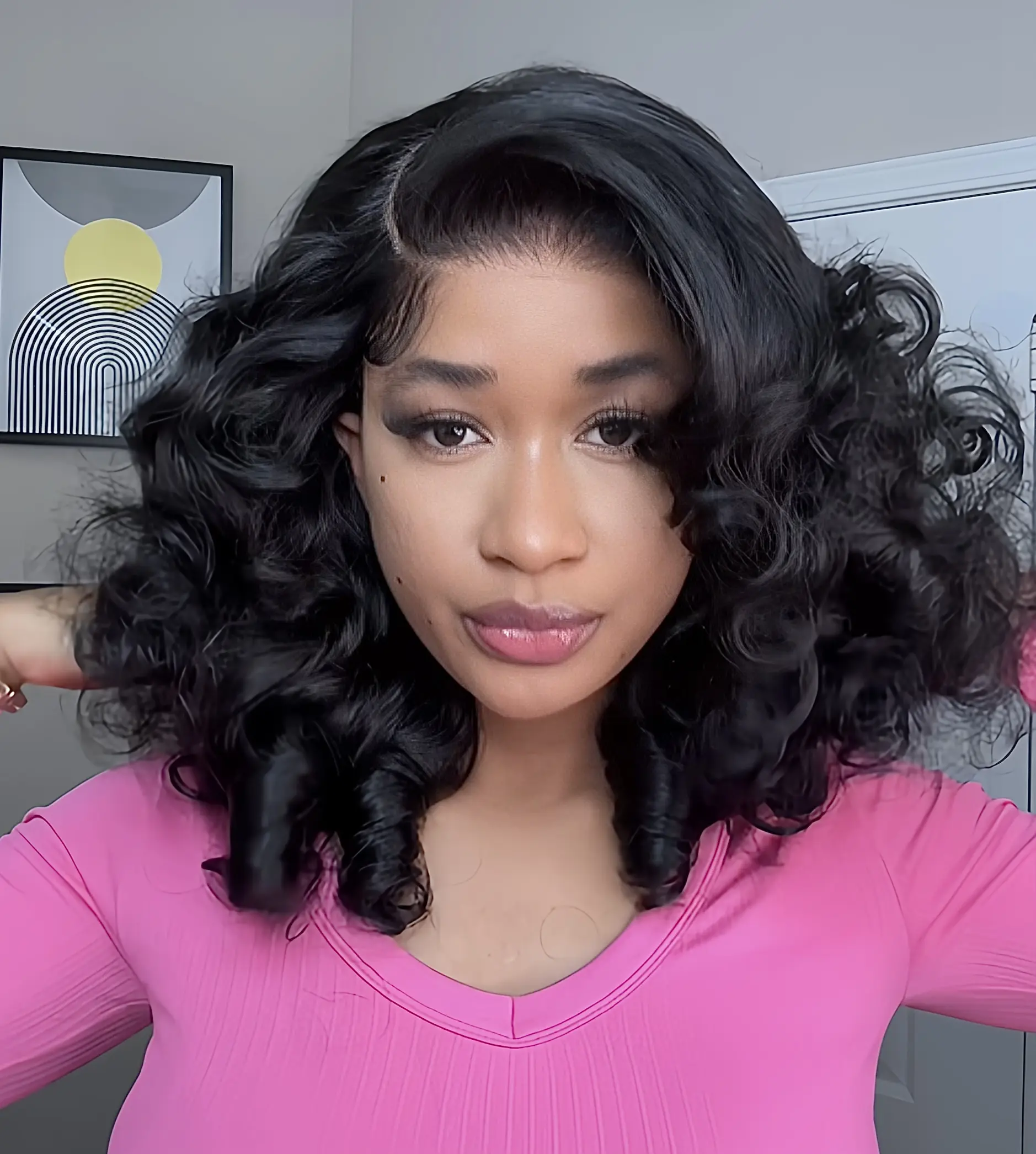 [New In 7x6 Wig] Menglle Hair 250% Density Ready to Go Glueless Bouncy Wave 7x6 Pre Cut Lace Front Wig Spiral Curl Human Hair Wigs With Middle Part Lace Closure Wig#tiktokshopbacktoschool