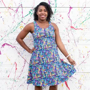 "Lost in the Stacks" Adult Books Sleeveless Dress with Pockets