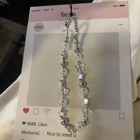 Star Pattern Beaded Phone Lanyard, Phone Charms, Phone Accessories, Phone Chain, Compatible with Phones & Cameras, Perfect Mother's Day Gift, Birthday Present, Holiday Accessory, Durable