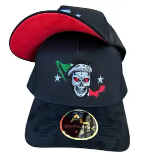 Mapa de México Hat, Red Color, Skull Design, Adjustable Fit, Logo Patch, Casual Style