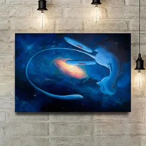 Anime Pattern Unframed Painting, Cartoon Wall Art, Canvas Printing without Frame, Wall Art for Home Living Room Bedroom Decor, Ornaments