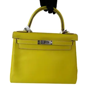 Pre-owned HERMÈS leather Tote Bags Epsom Candy Kelly II Retourne 28
