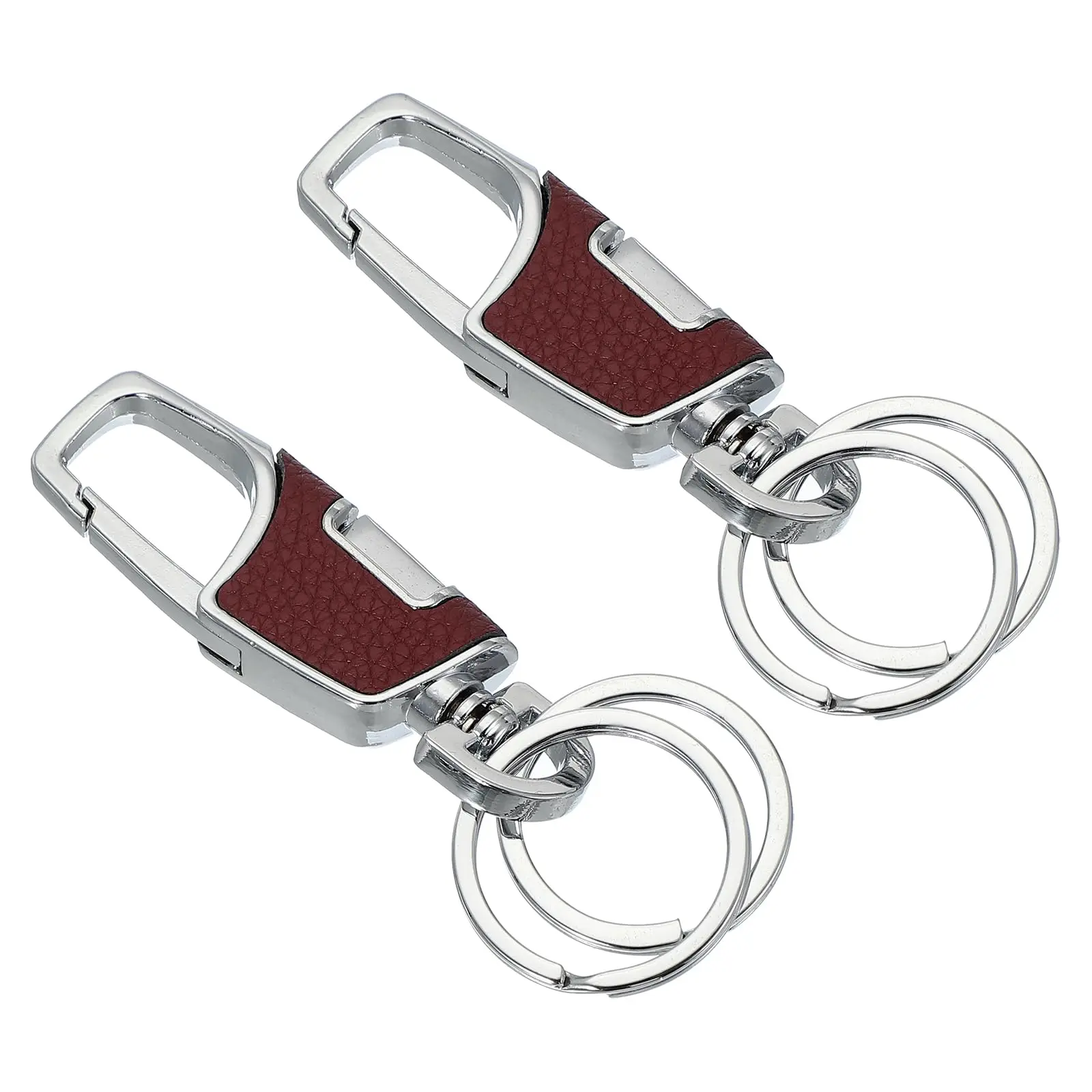 Basic Everyday Car Keychain - Detachable Leather Key Holder with Secure Steel Clip, Keychain Included, Stainless Steel Buckle, Rings for Men Casual Use, Compact