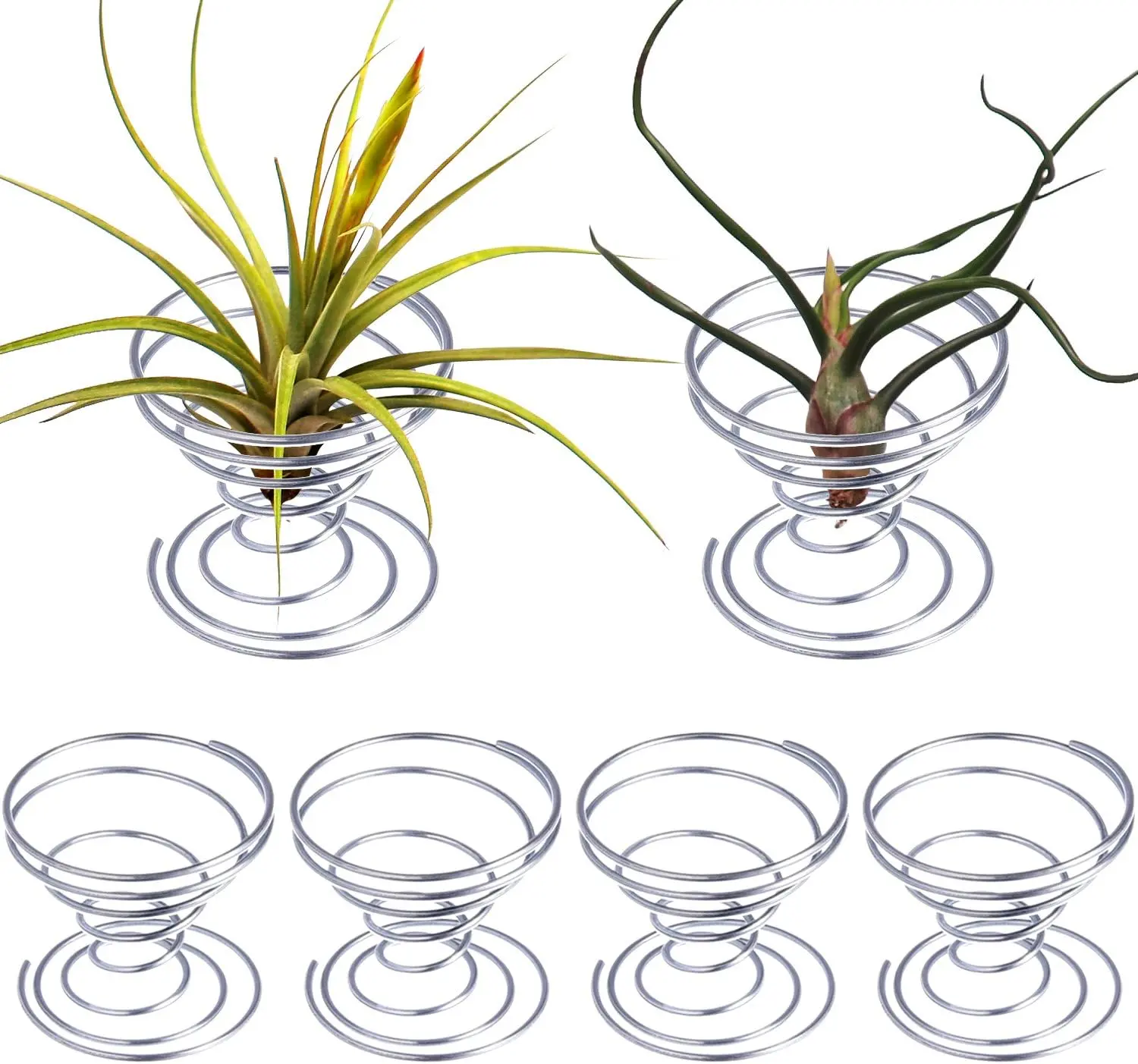 6 Pieces Air Plant Holder Stand Airplant Display Rack Stainless Steel Tillandsia Container Home Decor