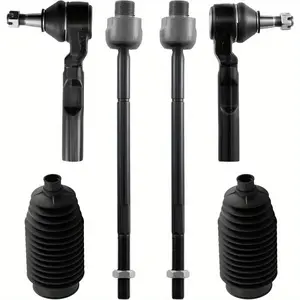 OE 6pcs Front Inner & Outer Tie Rod Ends Kit w/ Tie Rod Boots Compatible with 1999-2006 for Chevy 1500 for GMC Sierra 1500 Replacement for ES3492 EV370