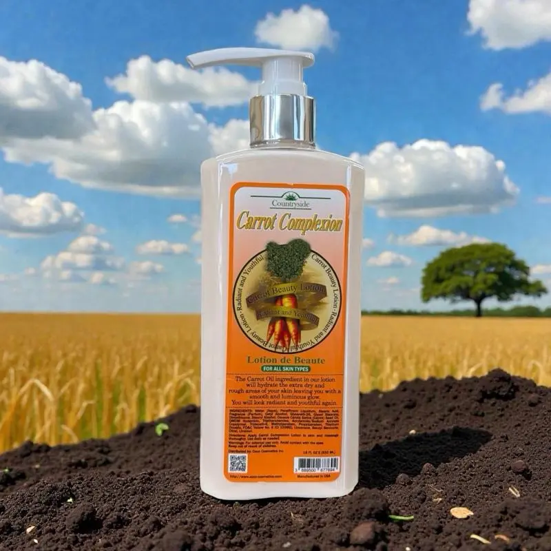 Countryside Carrot Complexion Lotion, Daily Hydrating Body Moisturizer with Carrot Extract for Radiant Skin, For All Skin Types, 18 fl oz / 532ml, Daily Care