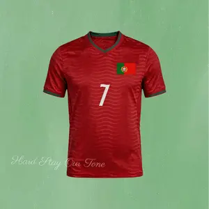 2026 Home Short Sleeve 7# Soccer Jersey Red Football Jersey Quick Drying