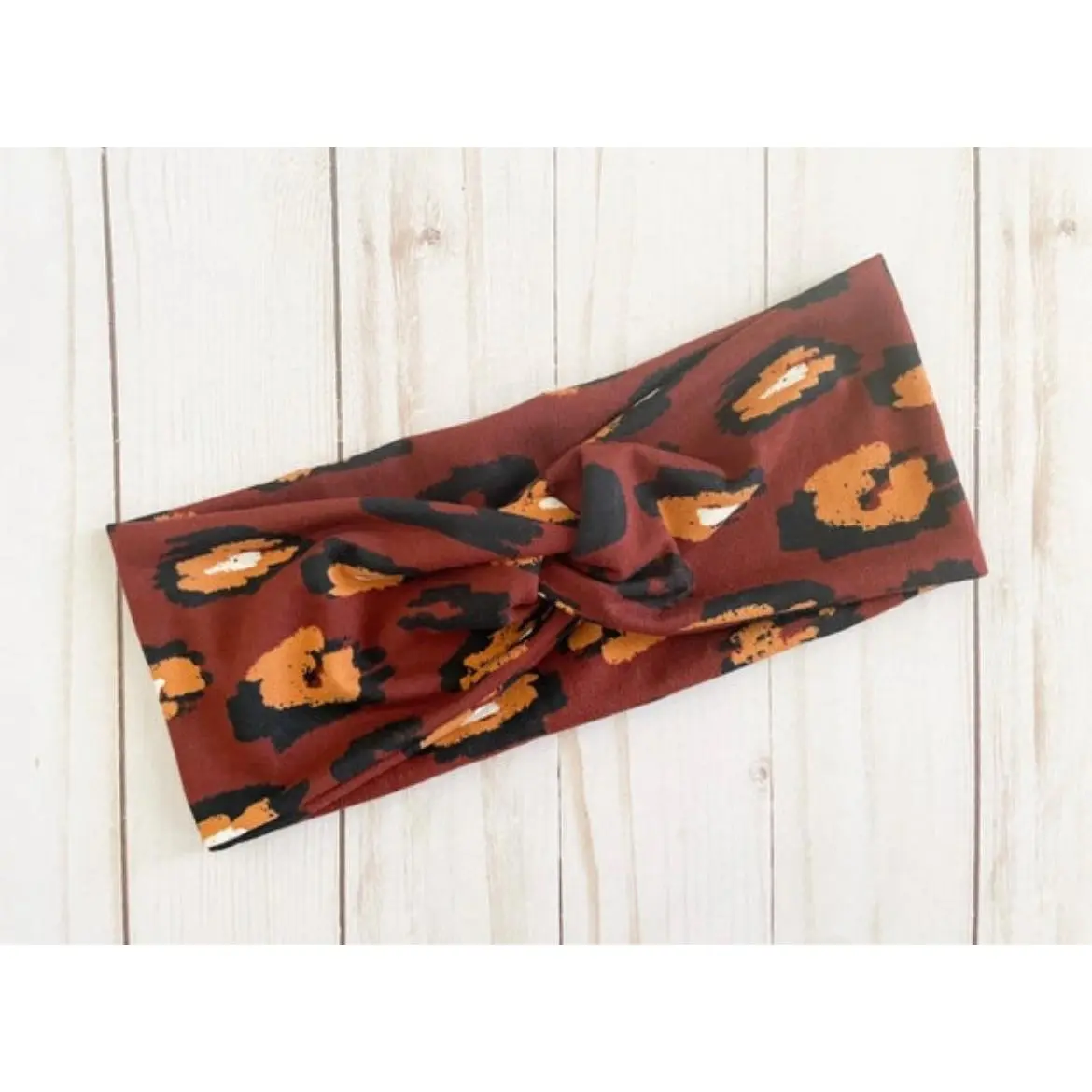 Rust Cheetah Twist Headband