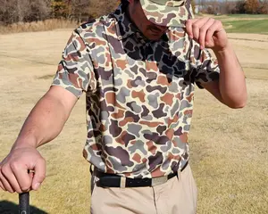 Outdoor Camo Polo for Men – Casual Lapel Short Sleeve Button-Down T-Shirt