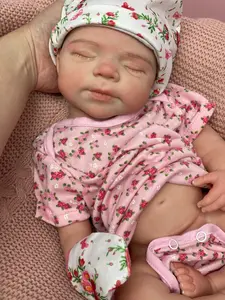 18 inches/45 cm silicone baby girl doll, lifelike reborn artist doll, hand-painted, realistic resurrection baby doll for collection, holidays, birthdays, Halloween—perfect Christmas gift for children aged 3 and up
