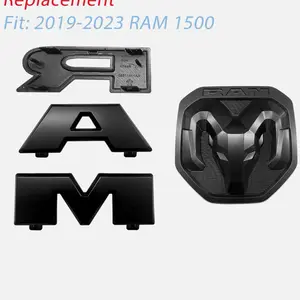 2PCS Set Matte Black Front Rear Head Emblem Badges  2019-2023