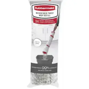 Rubbermaid Microfiber Twist Mop Refill, 16", White