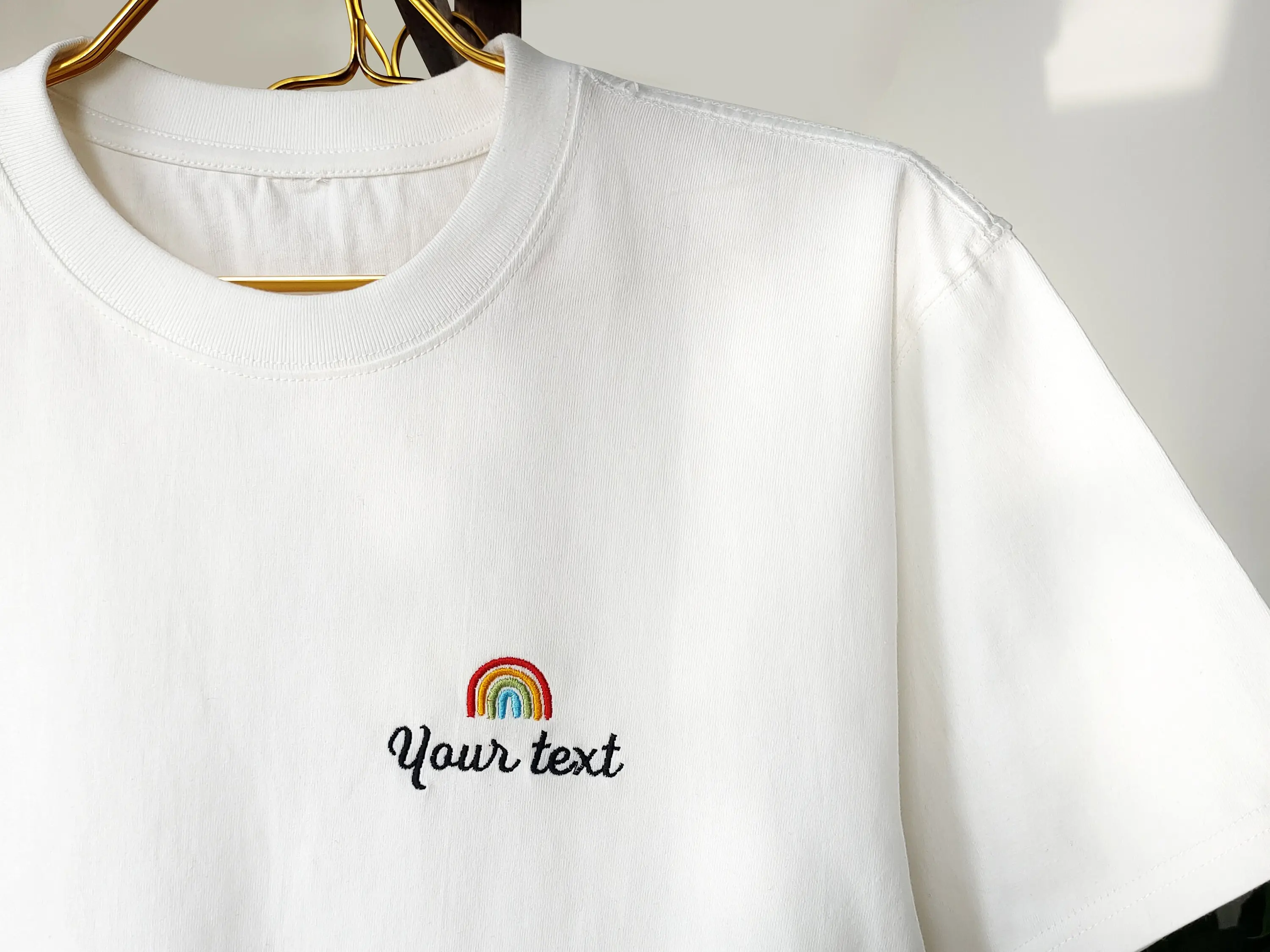 Custom Embroidered Text T Shirtcustom Logo Shirtembroidered Tee Custom Teepersonalized Giftsmother's Day Gift  Versatile T-shirts, Cozy Crewnecks, and Trendy Hoodies